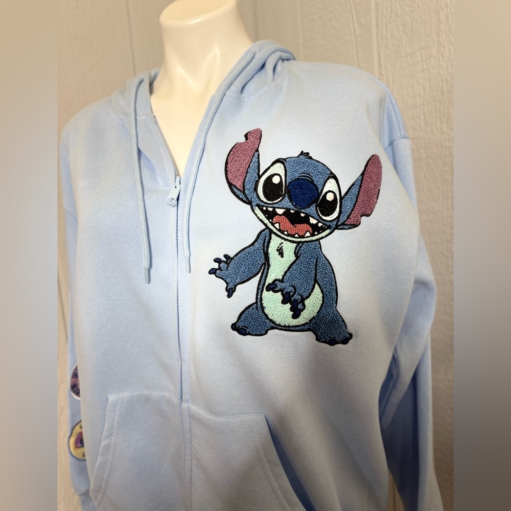 Disney Kids Light Blue Stitch Zip-Up Hoodie - Picture 3 of 9